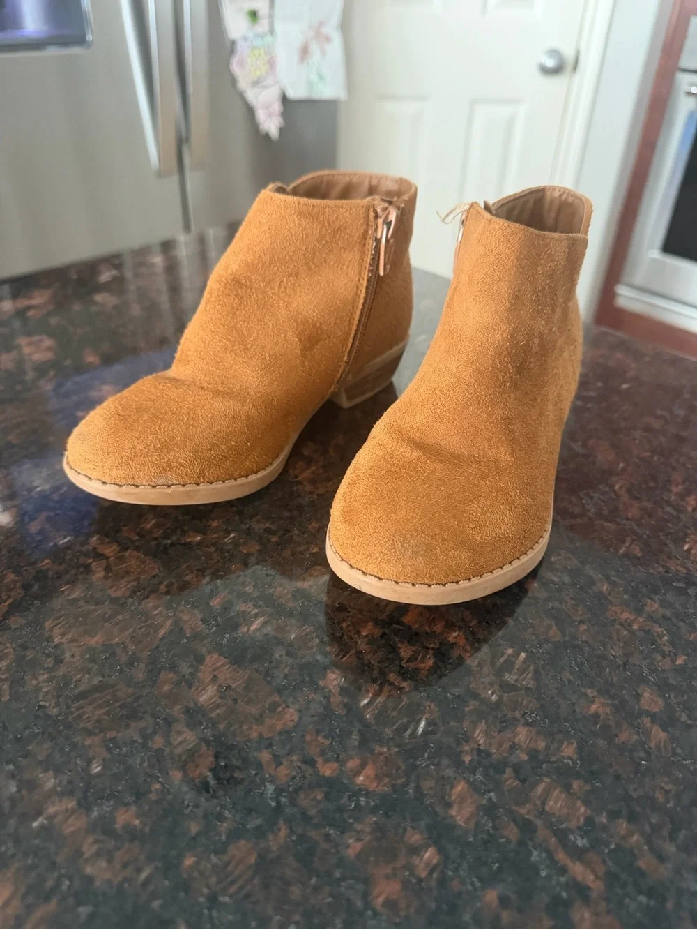 Cat & Jack Tan Suede Girls Ankle Boots